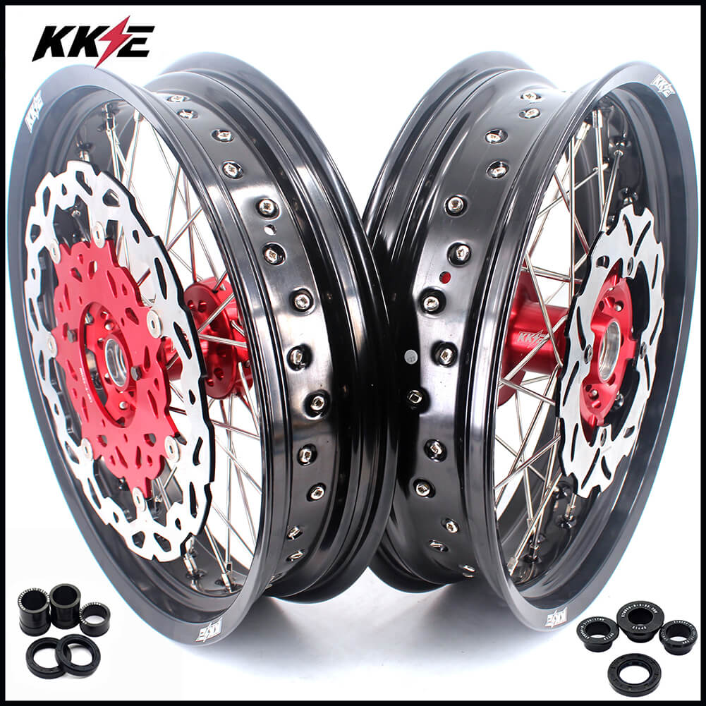 KKE 3.5 & 4.25 Cush Drive Supermoto Wheels for Honda XR400R XR600R - Howling Moto