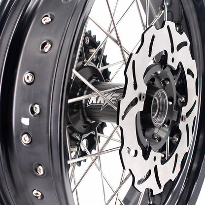 KKE 17 Inch Supermoto Rims for Honda CRF250R 04-13 CRF450R 02-12 Black - Howling Moto