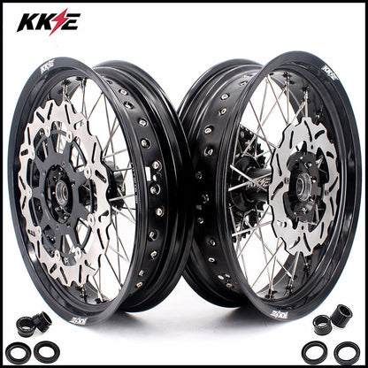 KKE 17 Inch Supermoto Rims for Honda CRF250R 04-13 CRF450R 02-12 Black - Howling Moto