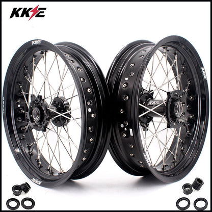 KKE 17 Inch Supermoto Rims for Honda CRF250R 04-13 CRF450R 02-12 Black - Howling Moto