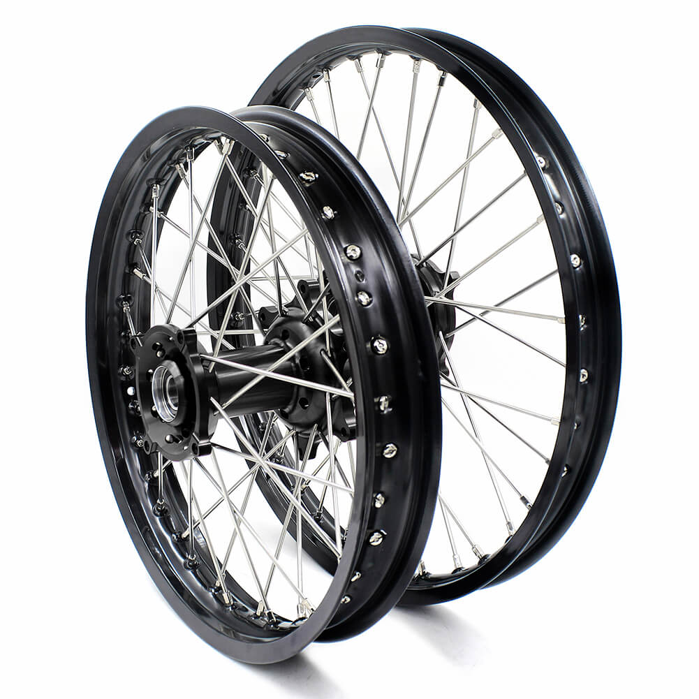 KKE 21 & 19 Wheels for HUSQVARNA TE TC FE FC SMR TXC 2000-2013 Black - Howling Moto