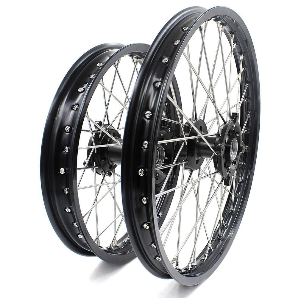 KKE 21 & 19 Wheels for HUSQVARNA TE TC FE FC SMR TXC 2000-2013 Black - Howling Moto