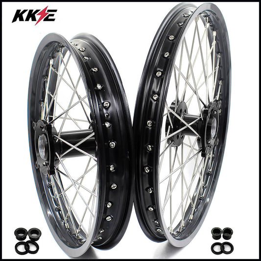 KKE 21 & 19 Wheels for HUSQVARNA TE TC FE FC SMR TXC 2000-2013 Black - Howling Moto