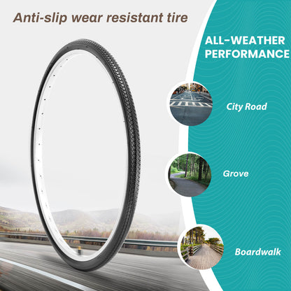 Hycline RetroPath 26x1 3/8 (37-590) bicycle tire with tread pattern and sidewall details, suitable for vintage-style bikes.