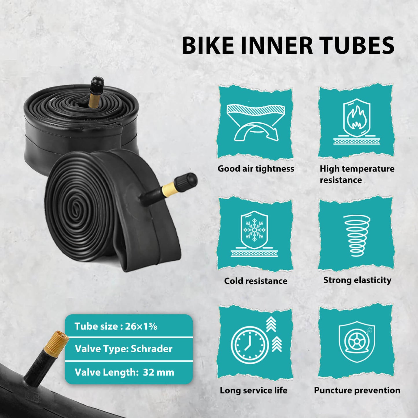 Hycline RetroPath 26x1 3/8 (37-590) bicycle tire with vintage tread pattern and durable rubber sidewalls.