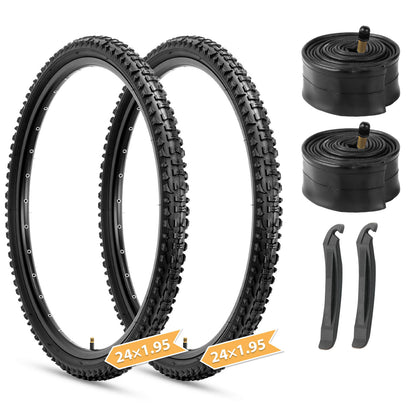 Hycline Terrclaw mountain bike tire in 20, 24, or 26 inches with 1.95-inch width, featuring rugged tread for off-road riding.