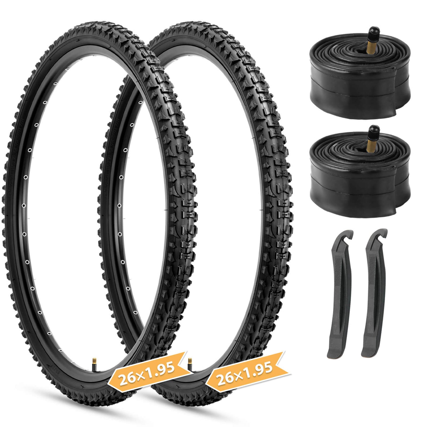 Hycline mountain bike tire, 26-inch, 1.95-inch width, rugged tread for off-road cycling, shown in the image.