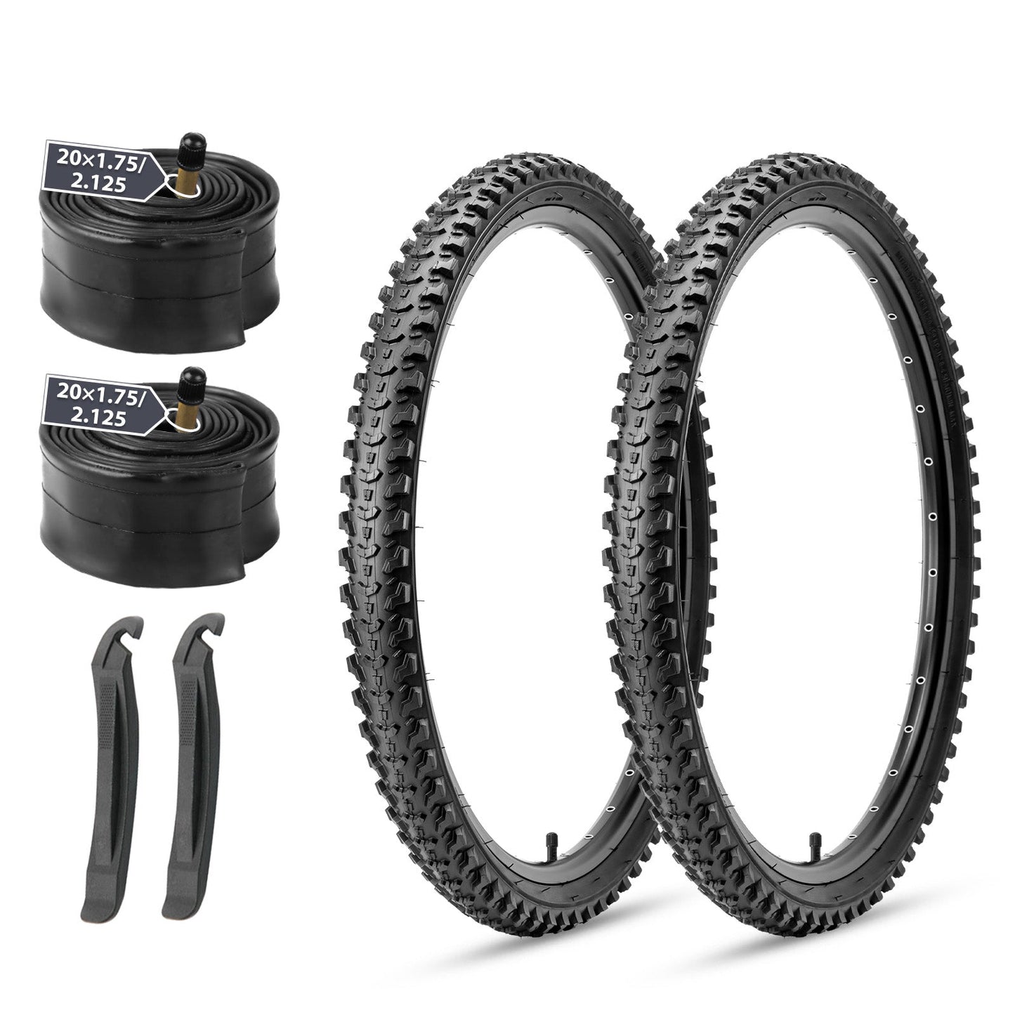 Hycline Detur mountain bike tire in 20-inch size with 2.125-inch width, rugged tread for off-road cycling.