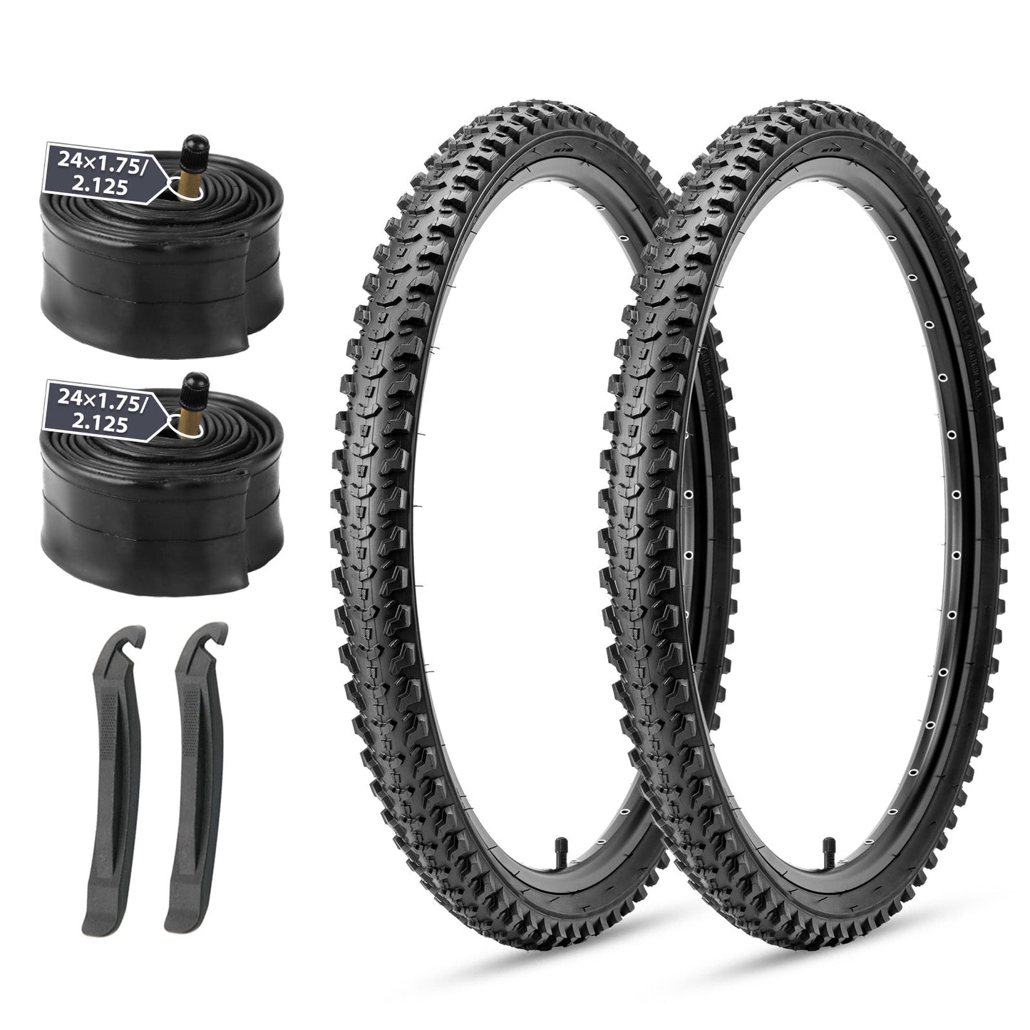 Hycline Detur mountain bike tire in 20/24/26-inch sizes with 2.125-inch width, suitable for rugged off-road cycling.