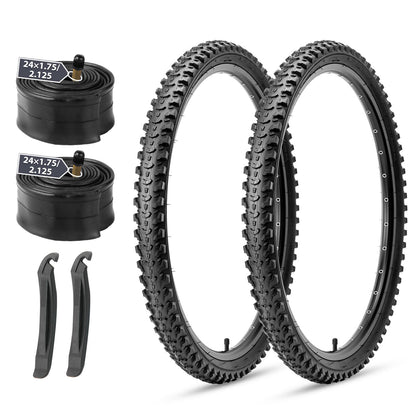 Hycline Detur mountain bike tire in 20/24/26-inch sizes with 2.125-inch width, suitable for rugged off-road cycling.