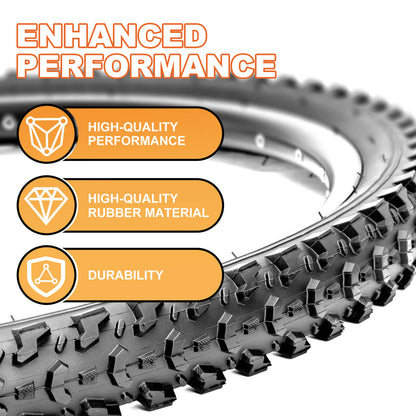 Hycline Detur mountain bike tire, 20/24/26 inches by 2.125 inches, rugged tread suitable for trail riding and off-road cycling.