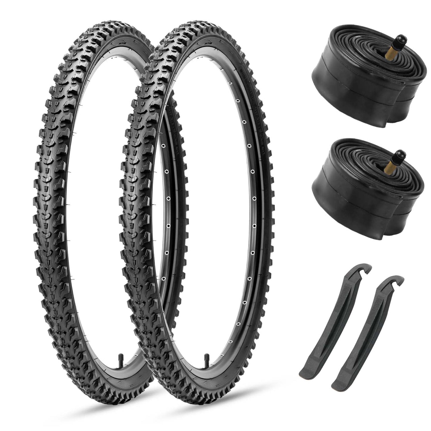 Hycline Detur mountain bike tire in 20/24/26" size with 2.125" width, rugged tread for off-road cycling.