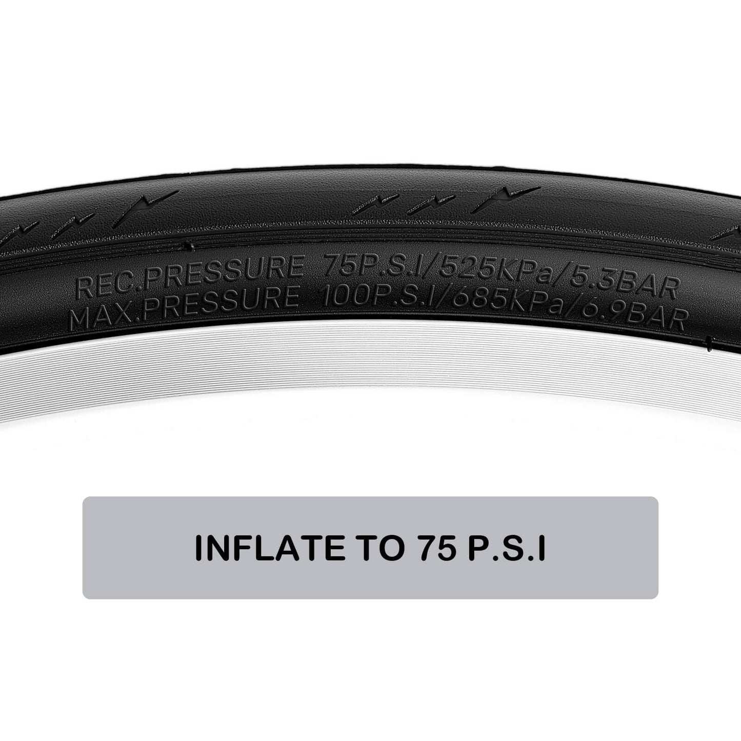 Pair of Hycline road bike tires, 700×25C, 28C, and 35C sizes, showing black rubber tires with textured treads for cycling.