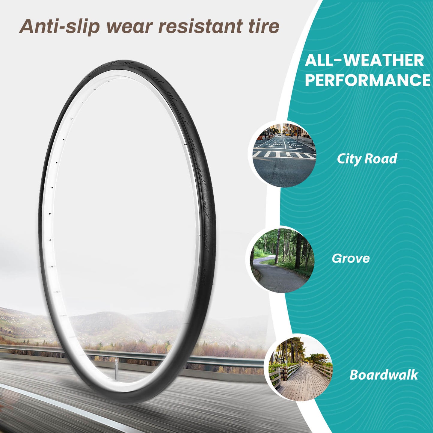 Hycline Flashmob road bike tire in 700x25C and 700x28C sizes, showing tread pattern and sidewall detail.