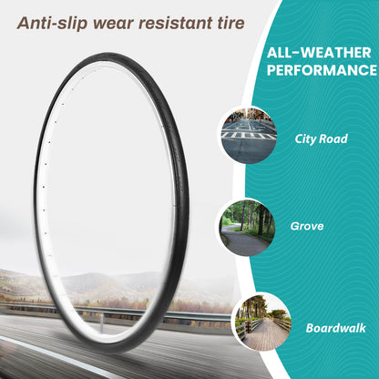 Hycline Flashmob road bike tire in 700x25C and 700x28C sizes, showing tread pattern and sidewall detail.