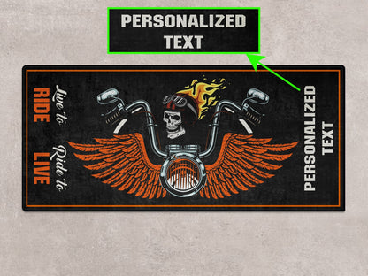 Motorcycle Mat Skull Design for Chopper, Cruiser, Touring, Sport Motorcycle - MM7502 - Howling Moto