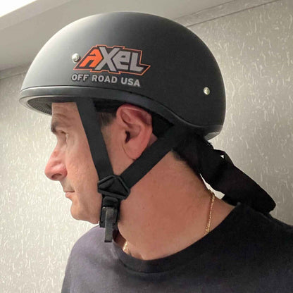AXEL OFF ROAD D.O.T. Off Road Trail Daytona Helmet with adjustable chin strap and rugged design for dirt biking.