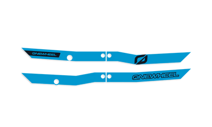 Onewheel XR Classic Recurve Rail Guards in Hot Blue, protecting the rails of the electric skateboard with durable, stylish coverage.