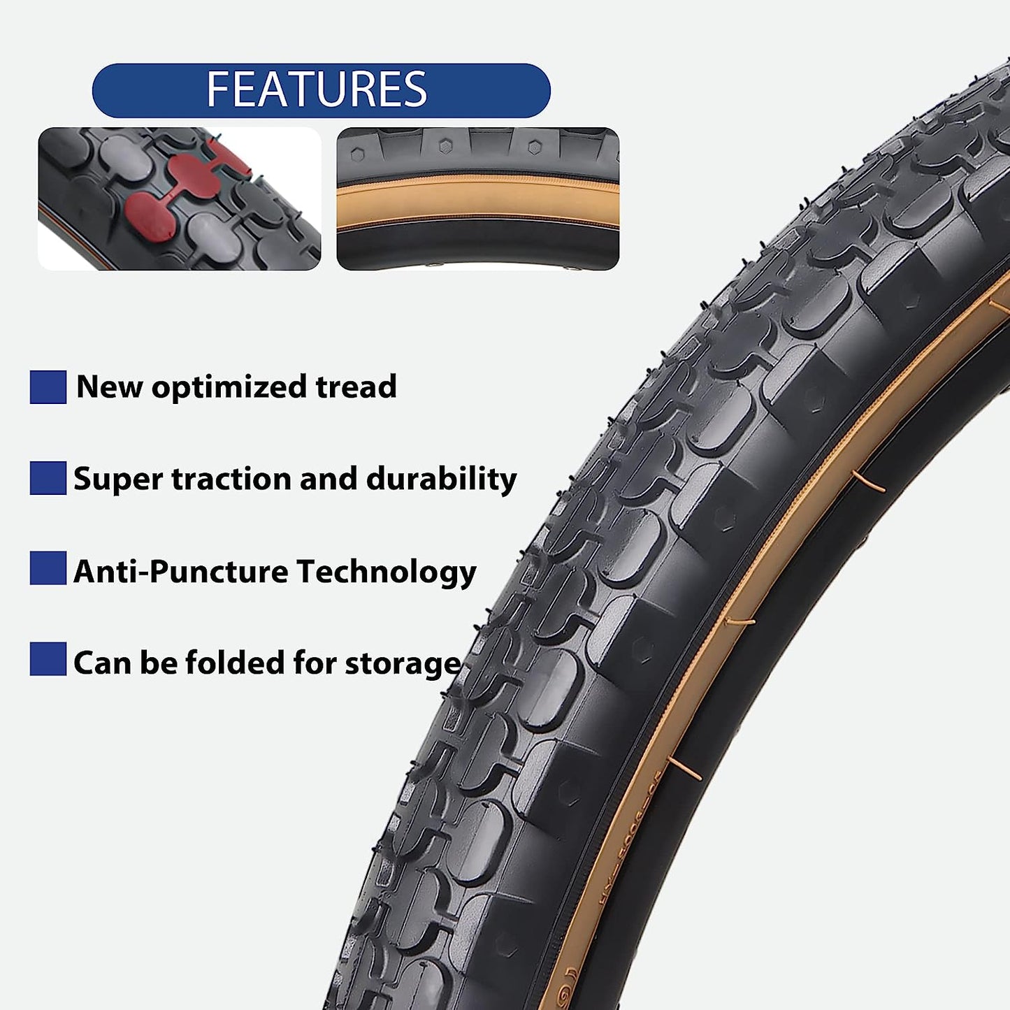 Hycline SandRoller bicycle tires set, 26-inch by 2.125-inch folding tires for beach cruiser bikes, shown in a two-pack image.