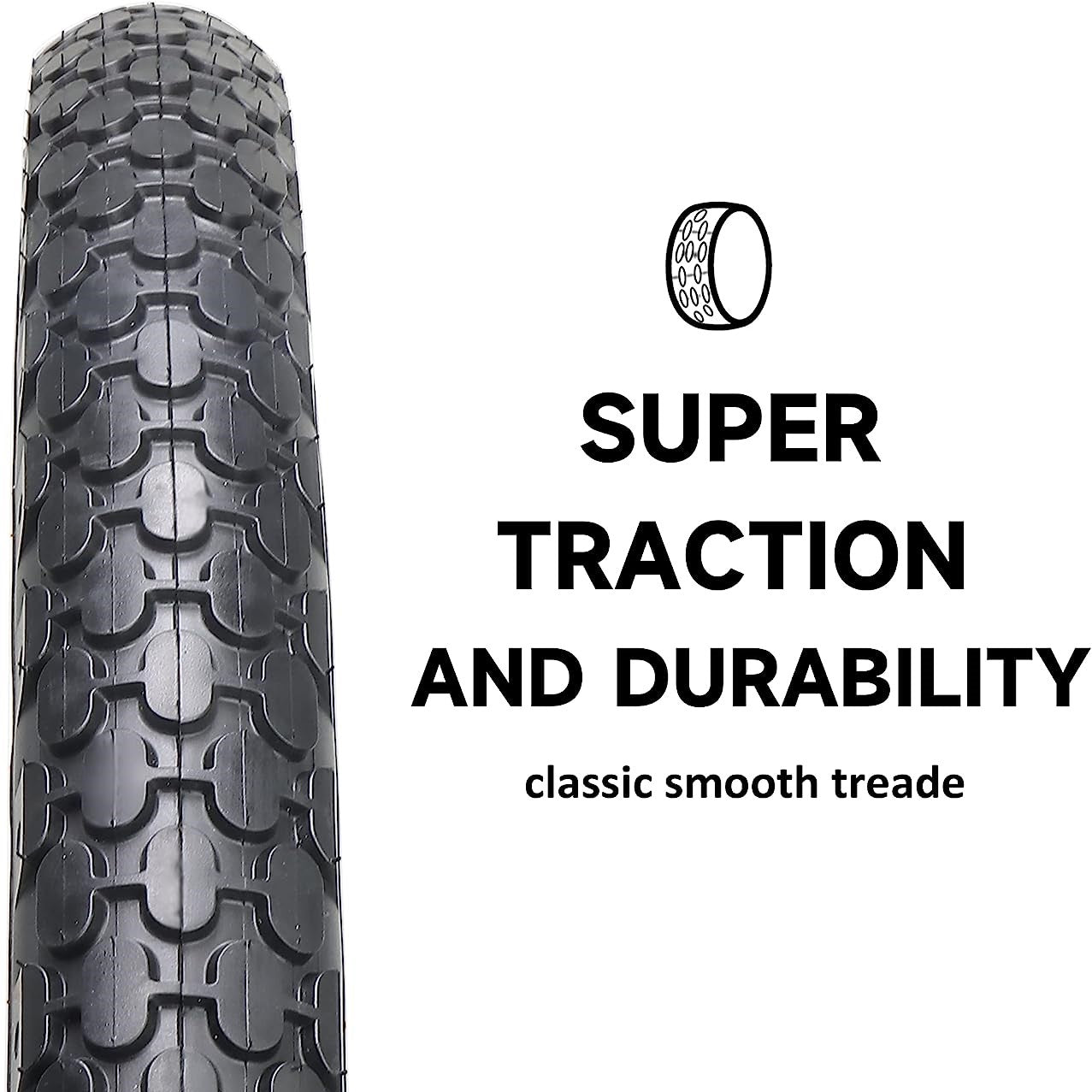 Hycline 2-pack bicycle tires, 26-inch by 2.125-inch, folding replacement tires for beach cruiser bicycles.