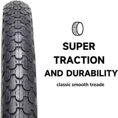Hycline 2-pack bicycle tires, 26-inch by 2.125-inch, folding replacement tires for beach cruiser bicycles.