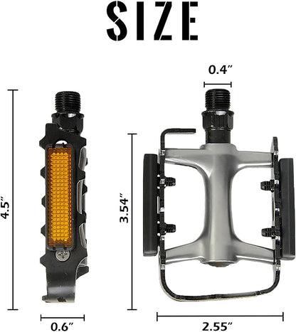 Black Hycline MTB bicycle pedal set with flat pedals, suitable for mountain bikes and cycling enthusiasts.