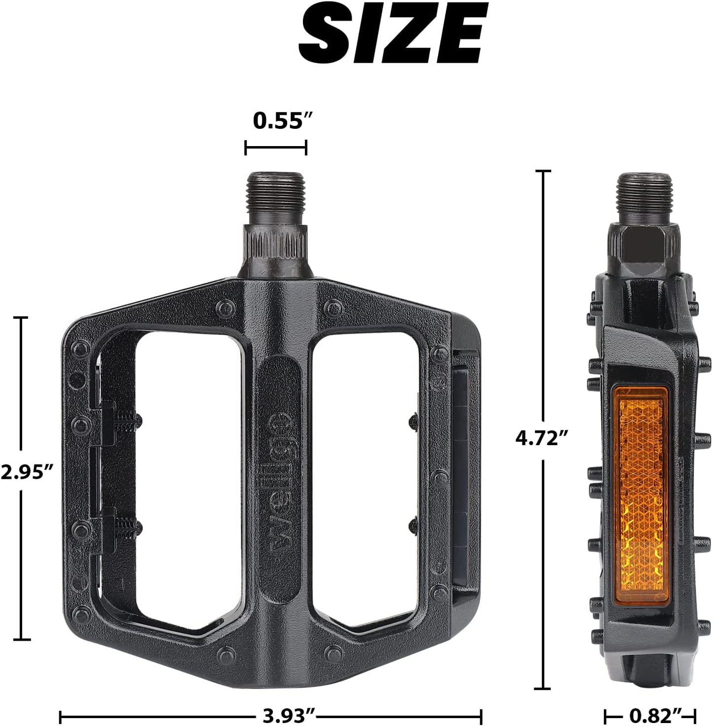 Hycline MTB flat bicycle pedal set with durable metal pedals for mountain biking, featuring textured grip surfaces for control.