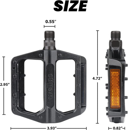Hycline MTB flat bicycle pedal set with durable metal pedals for mountain biking, featuring textured grip surfaces for control.