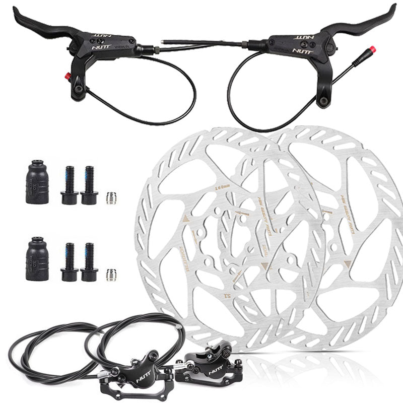 Hycline NUTT electric bicycle hydraulic disc brake kit with 160mm rotor and 2-pin power-off design for bike braking system.