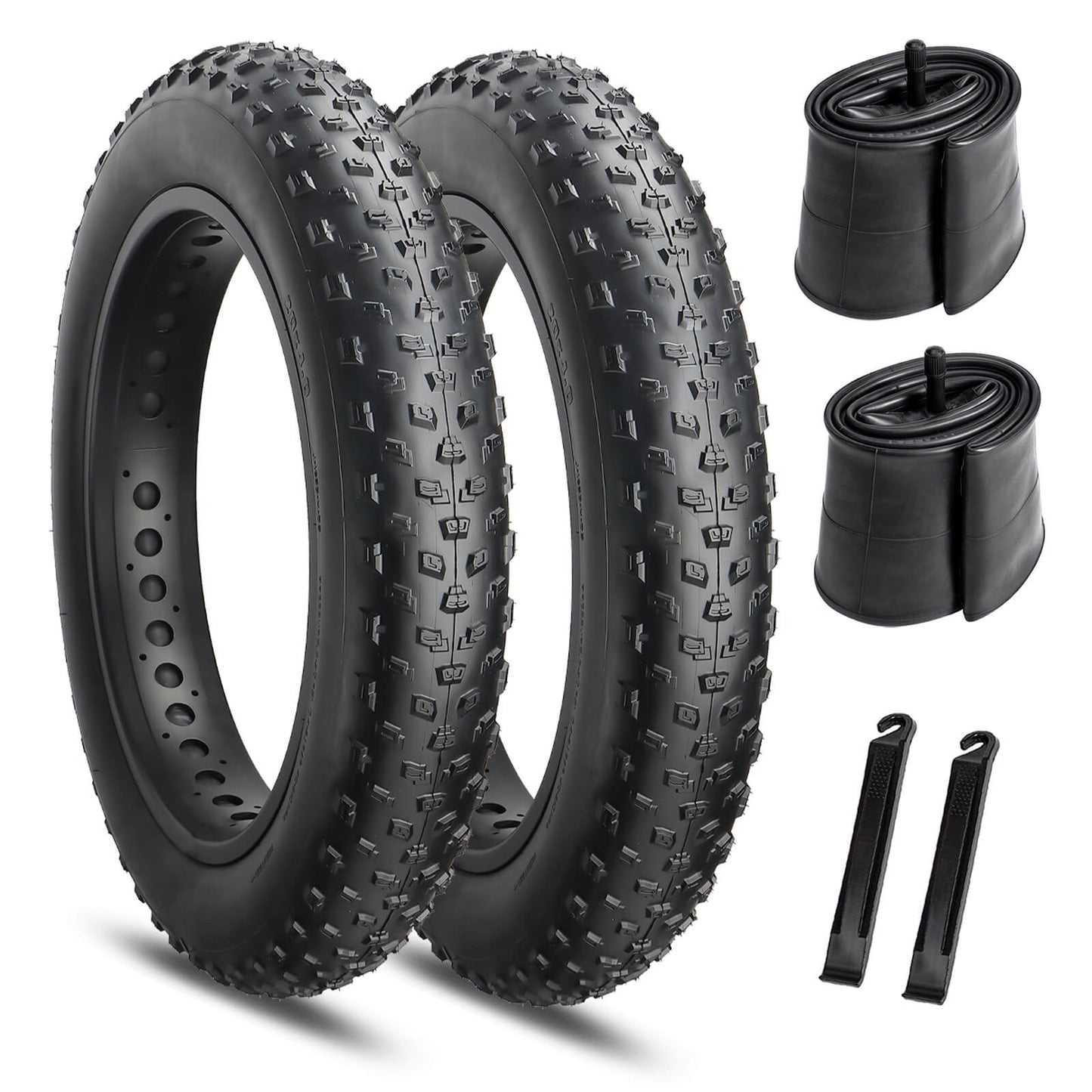 Hycline Tumble fat bike and e-bike tires, set of four, rugged off-road tires designed for stability and durability