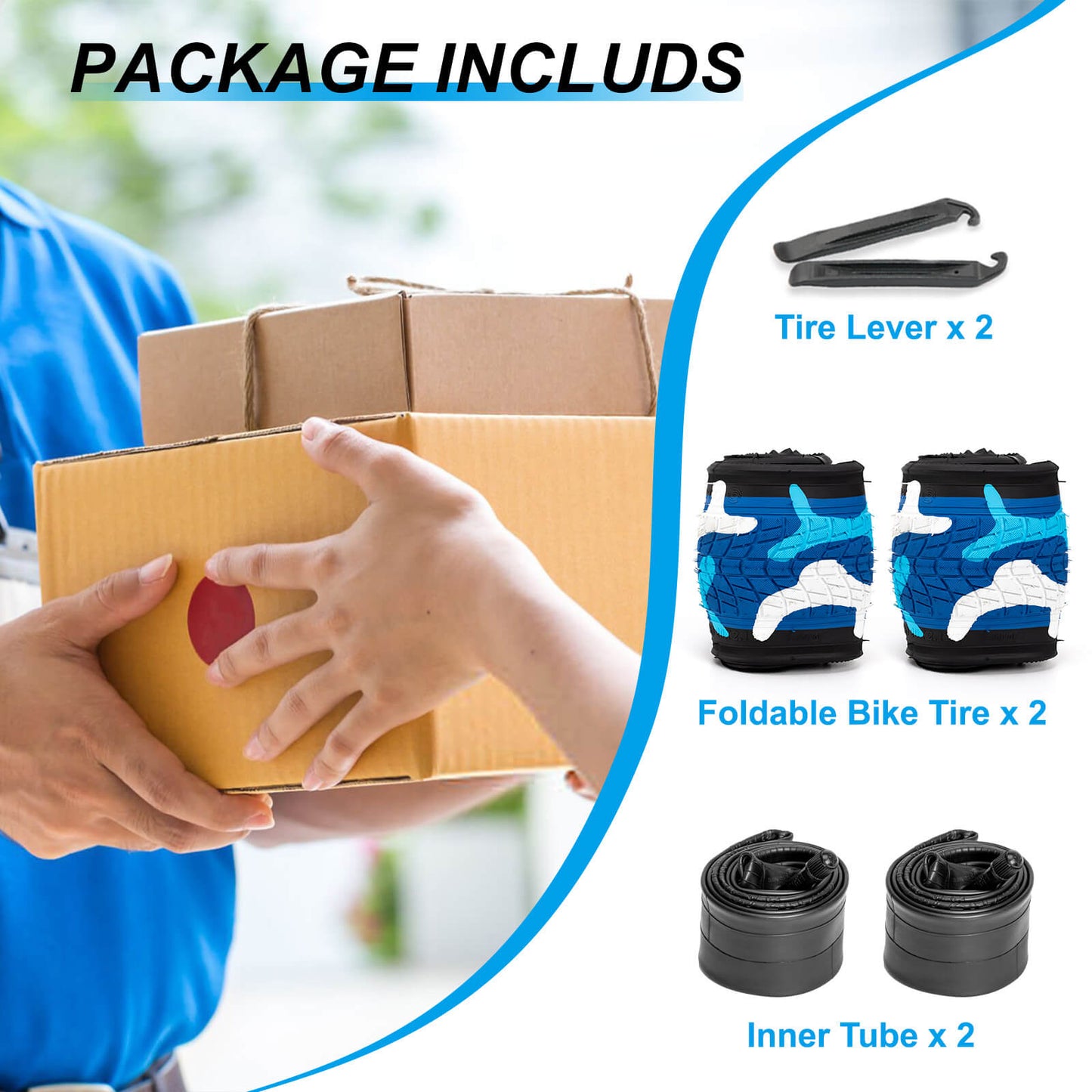 Blue Colorwonder bicycle tire by Hycline for kids, 16 or 20 inches, with a durable tread suitable for young riders.