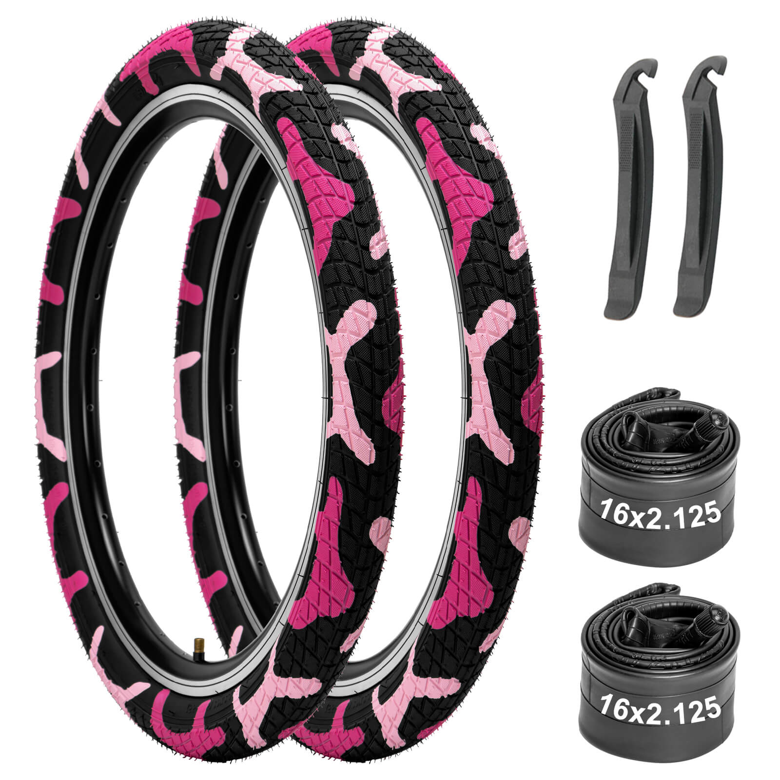 Pink Colorwonder 16-inch bicycle tire by Hycline designed for kids, featuring durable rubber and vibrant color for young riders.