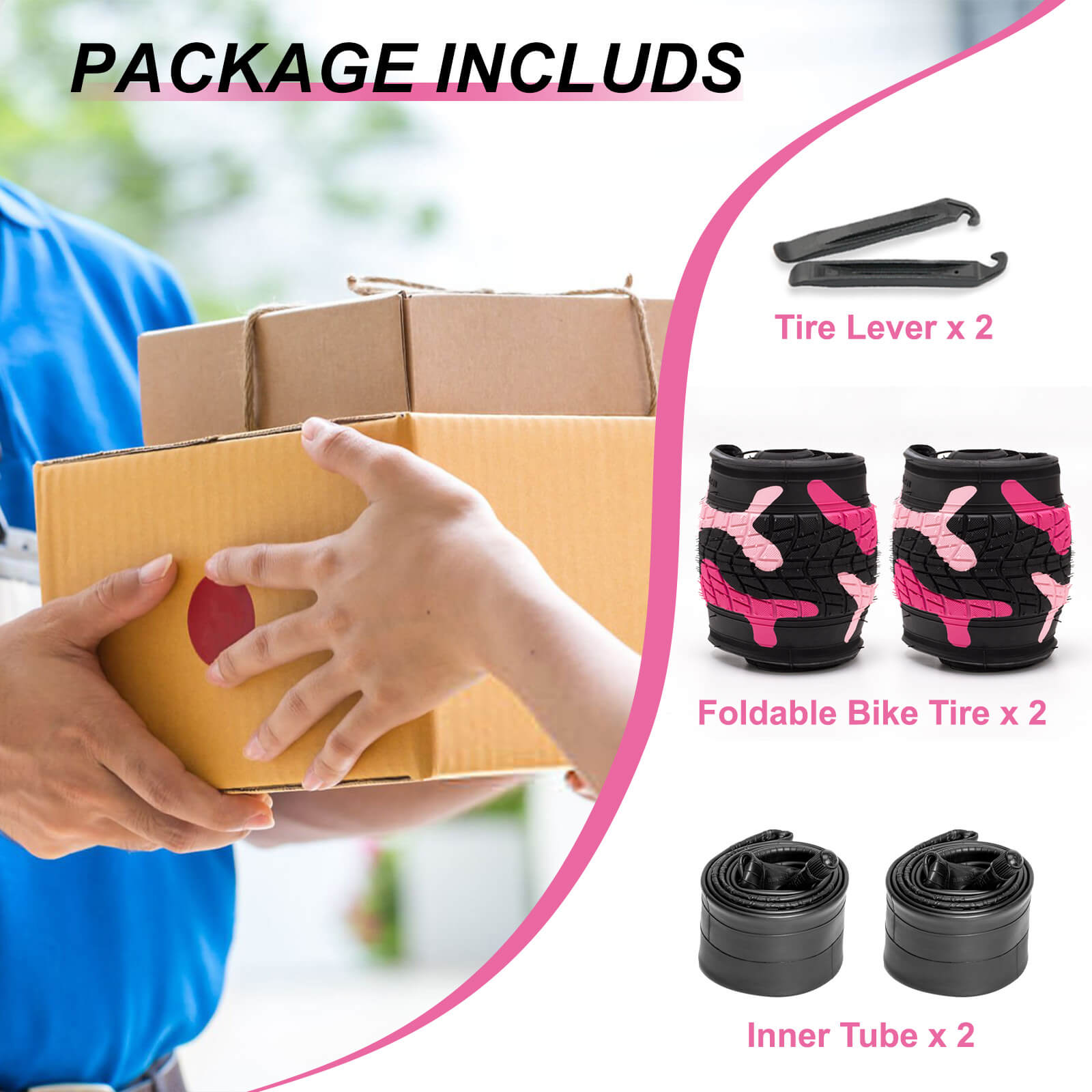 Pink Colorwonder 16 or 20-inch bicycle tire by Hycline, designed for kids' bikes with vibrant color and durable rubber.