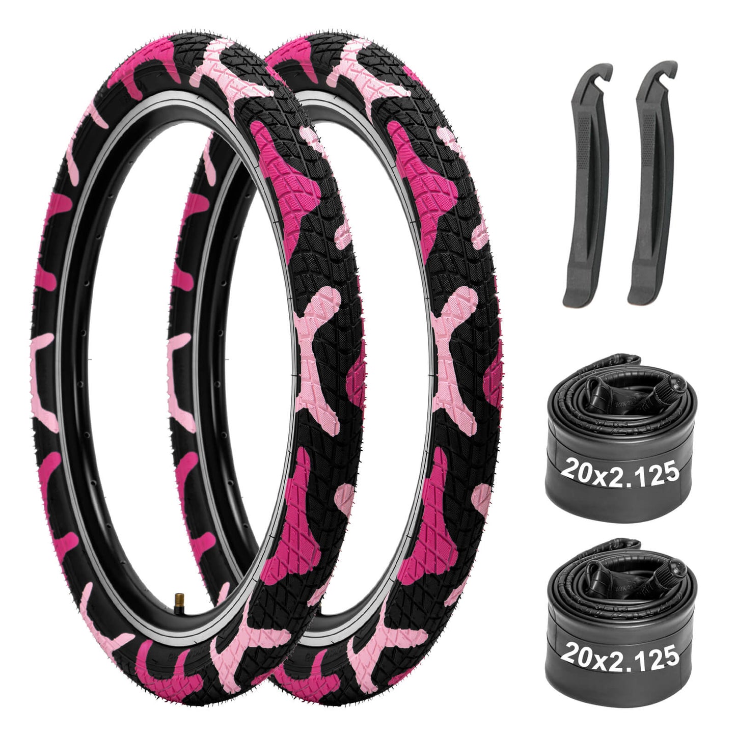 Pink Colorwonder Hycline 16 or 20-inch kids bicycle tire with vibrant color and sturdy rubber tread for young riders.