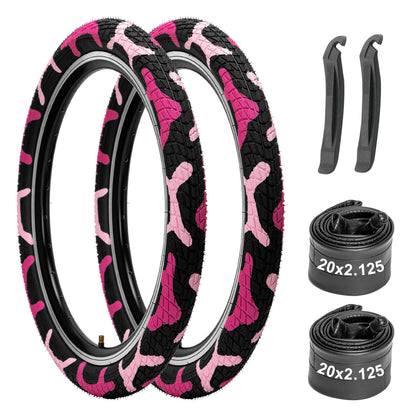 Pink Colorwonder Hycline 16 or 20-inch kids bicycle tire with vibrant color and sturdy rubber tread for young riders.
