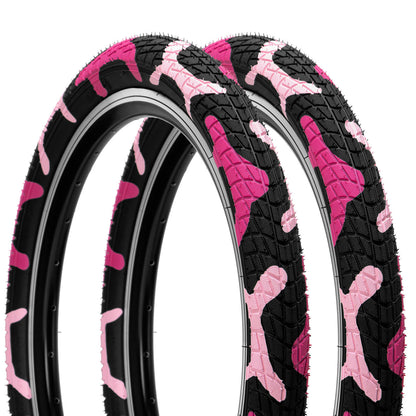 Pink Colorwonder Hycline 16" / 20" bicycle tire for kids, shown with tread pattern and vibrant color.
