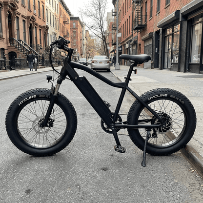 Hycline Raider fat bike and e-bike tire with rugged tread pattern for off-road cycling, shown in black rubber.