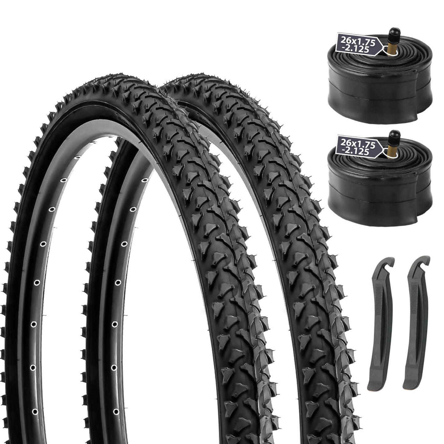 Hycline Rapids 26-inch mountain bike tire with knobby tread for off-road cycling on rugged trails.