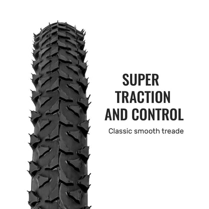 Hycline Rapids 26-inch mountain bike tire with knobby tread for off-road riding and traction on rugged trails.