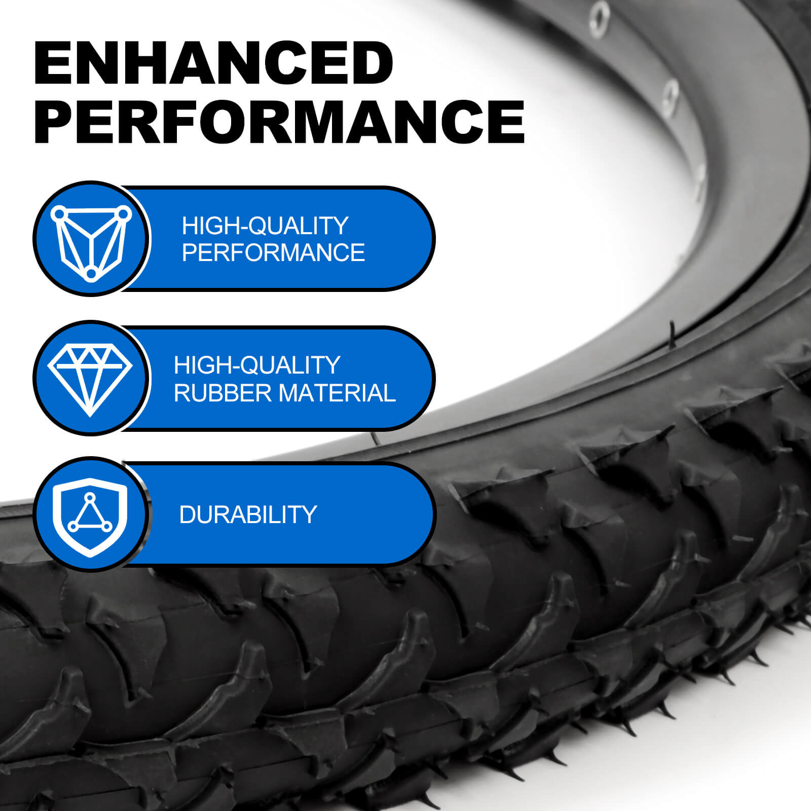 Hycline Rapids 26-inch mountain bike tire with knobby tread for off-road cycling and trail riding.