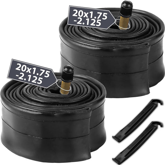 Pair of Hycline bike tubes for 20, 24, 26, 27.5, and 29-inch bikes with levers, suitable for various wheel sizes.