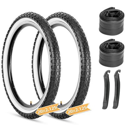 Hycline Dotree 16×2.125 or 20×2.125 bicycle tire, kid's replacement tire with durable rubber tread and vibrant colors.