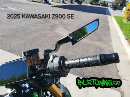 BLR TUNING Perch-Mounted Stealth Winglet Mirrors – Black Aluminum UNIVERSAL FIT - Howling Moto