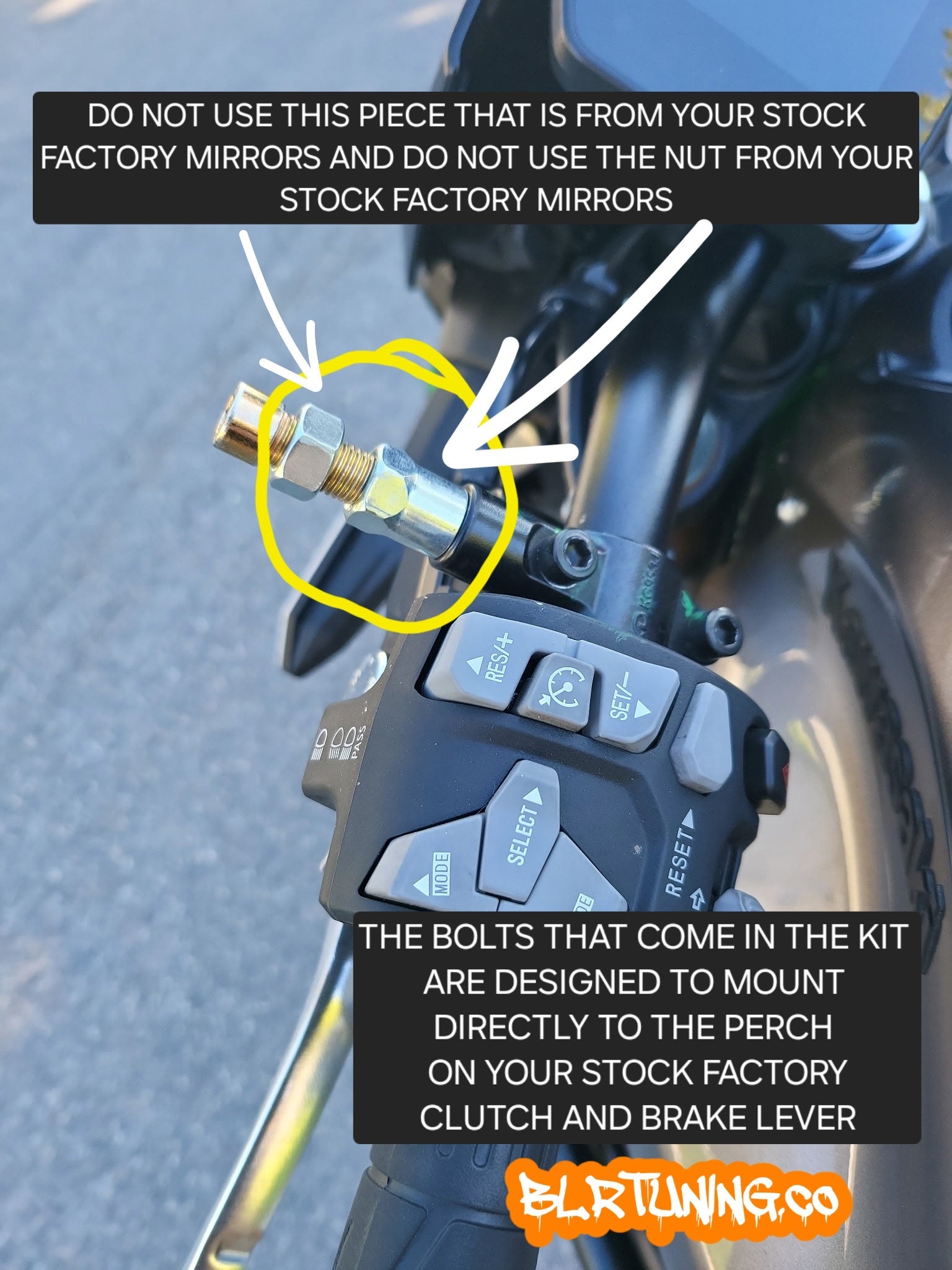 BLR TUNING Perch-Mounted Stealth Winglet Mirrors – Black Aluminum UNIVERSAL FIT - Howling Moto