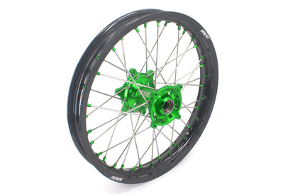 KKE 1.6*21 & 2.15*19 Wheels Rims Fit Kawasaki KX450 2019-2024 KX450X 2021-2024 Green Nipples - Howling Moto