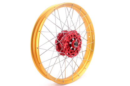VMX 21/18 Tubeless Rims Fit Honda XL750 Transalp 2023-2024 Red Hub & Gold Rim - Howling Moto