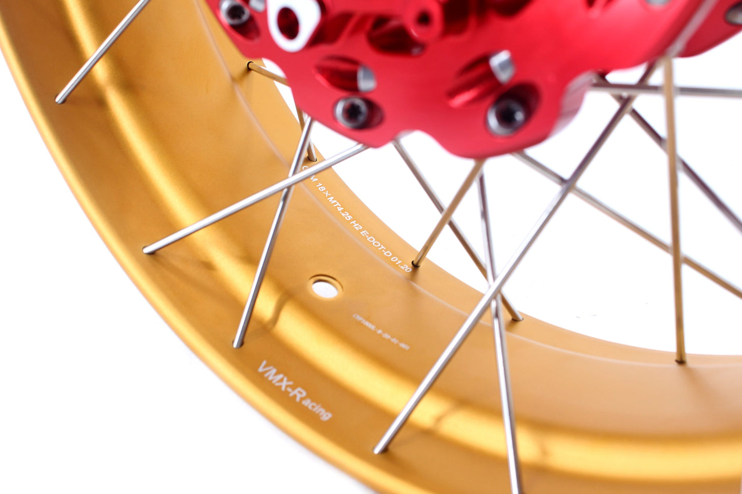 VMX 21/18 Tubeless Rims Fit Honda XL750 Transalp 2023-2024 Red Hub & Gold Rim - Howling Moto