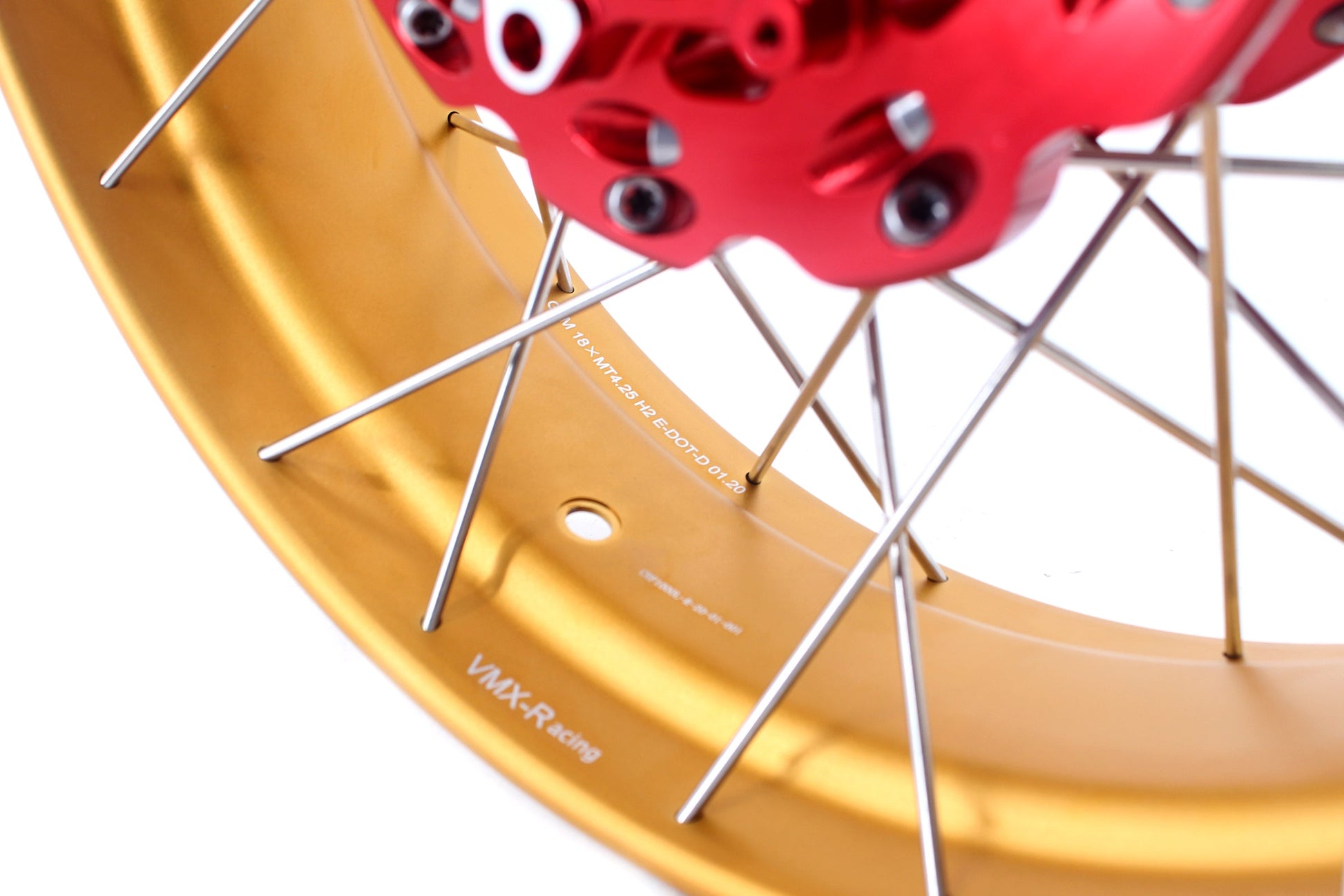 VMX 21/18 Tubeless Rims Fit Honda XL750 Transalp 2023-2024 Red Hub & Gold Rim - Howling Moto