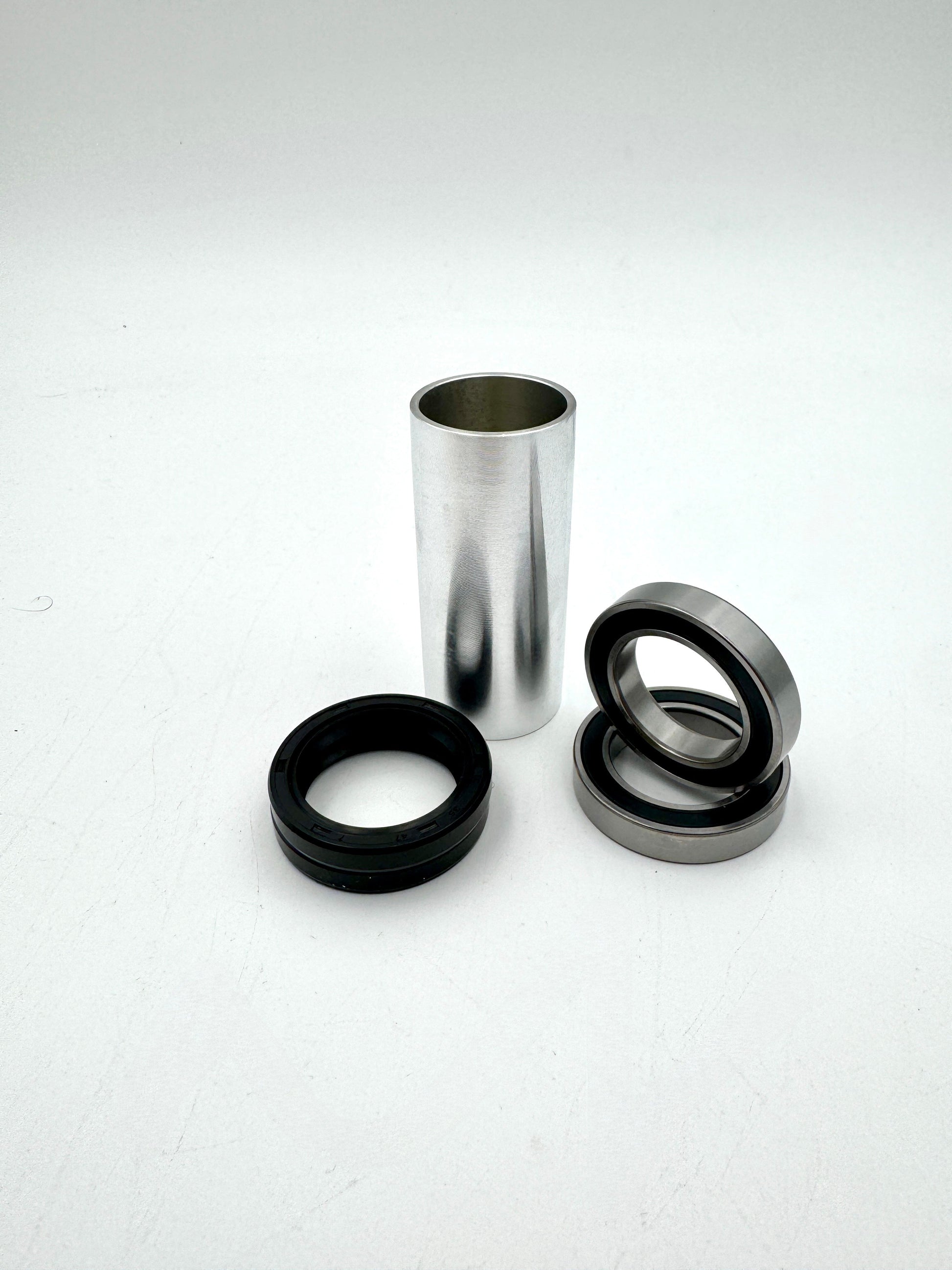 Warp9Racing KTM, Husqvarna, Gas Gas, Beta front bearing kit with multiple bearings for motorcycle wheel maintenance.