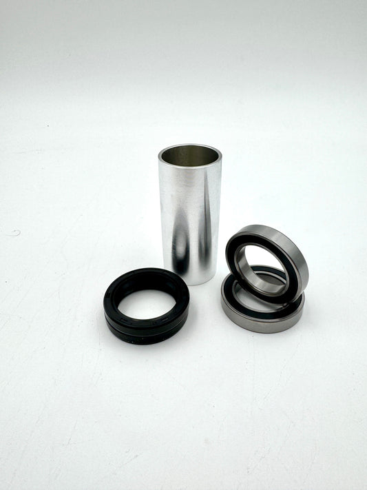 Warp9Racing KTM, Husqvarna, Gas Gas, Beta front bearing kit with multiple bearings for motorcycle wheel maintenance.